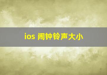 ios 闹钟铃声大小